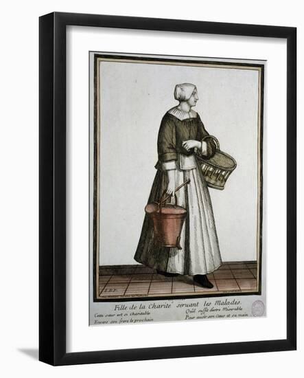 Charity Worker, Print, France, 18th Century-null-Framed Giclee Print