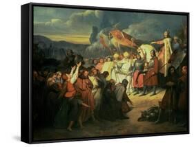 Charlemagne (742-814) Received at Paderborn under the Rule of Witikind in 785-Ary Scheffer-Framed Stretched Canvas