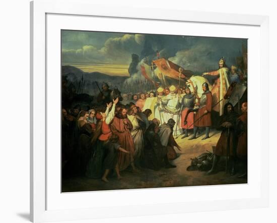 Charlemagne (742-814) Received at Paderborn under the Rule of Witikind in 785-Ary Scheffer-Framed Giclee Print