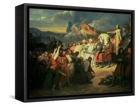 Charlemagne (742-814) Received at Paderborn under the Rule of Witikind in 785-Ary Scheffer-Framed Stretched Canvas