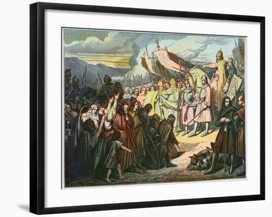 Charlemagne Accepts Wittekind's Surrender in Paderborn-Stefano Bianchetti-Framed Premium Photographic Print