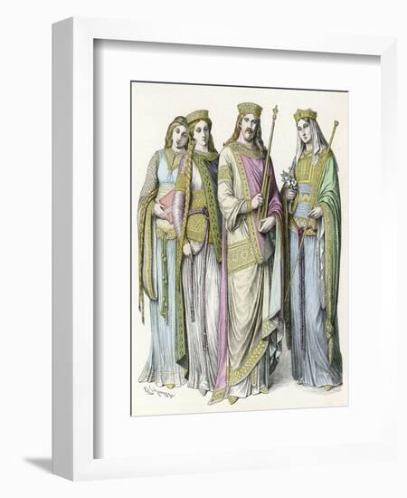 Charlemagne and Courtiers-null-Framed Art Print