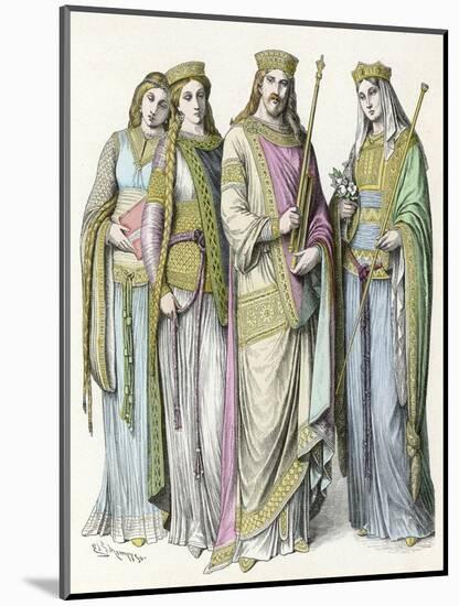 Charlemagne and Courtiers-null-Mounted Art Print