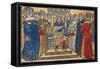Charlemagne and His Court from the Great Chronicle of French Kings-Robert Gaguin-Framed Stretched Canvas