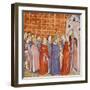 Charlemagne and His Retinue Entering a Church, Miniature from the Chronicle of Saint Denis-null-Framed Giclee Print