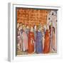 Charlemagne and His Retinue Entering a Church, Miniature from the Chronicle of Saint Denis-null-Framed Giclee Print