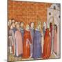 Charlemagne and His Retinue Entering a Church, Miniature from the Chronicle of Saint Denis-null-Mounted Giclee Print