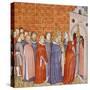 Charlemagne and His Retinue Entering a Church, Miniature from the Chronicle of Saint Denis-null-Stretched Canvas