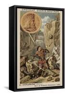 Charlemagne and the Death of Roland at Ronceveaux, 778-null-Framed Stretched Canvas