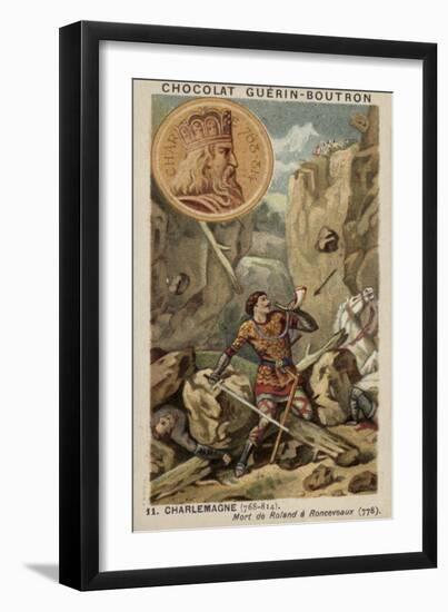 Charlemagne and the Death of Roland at Ronceveaux, 778-null-Framed Giclee Print