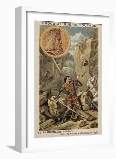 Charlemagne and the Death of Roland at Ronceveaux, 778-null-Framed Giclee Print