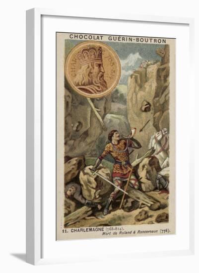 Charlemagne and the Death of Roland at Ronceveaux, 778-null-Framed Giclee Print