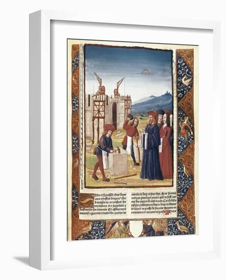 Charlemagne at the Construction of Aix La Chapelle, in 796-null-Framed Art Print