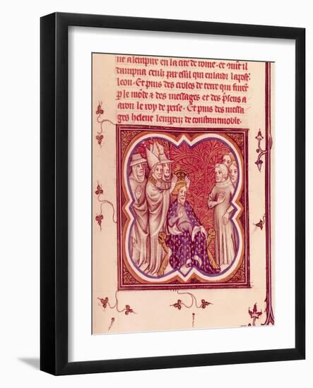 Charlemagne Crowned Emperor by Pope Leo III-null-Framed Giclee Print