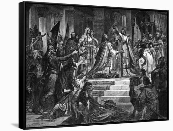 Charlemagne Crowned-null-Framed Stretched Canvas