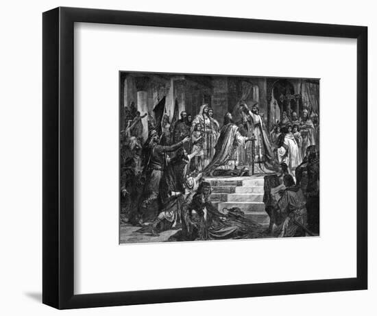 Charlemagne Crowned-null-Framed Art Print