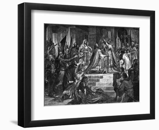 Charlemagne Crowned-null-Framed Art Print