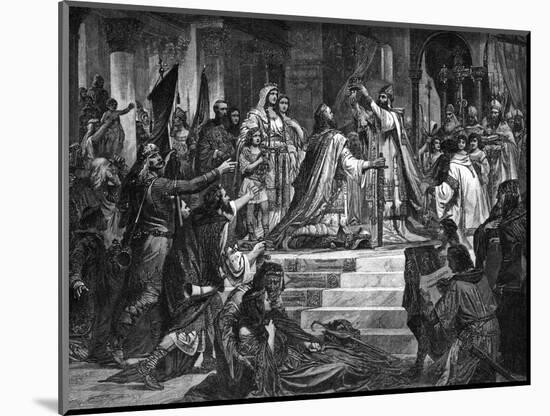 Charlemagne Crowned-null-Mounted Art Print