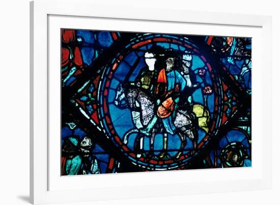 Charlemagne Departs for Spain, Stained Glass, Chartres Cathedral, France, C1225-null-Framed Photographic Print