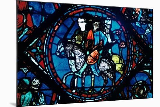 Charlemagne Departs for Spain, Stained Glass, Chartres Cathedral, France, C1225-null-Mounted Photographic Print