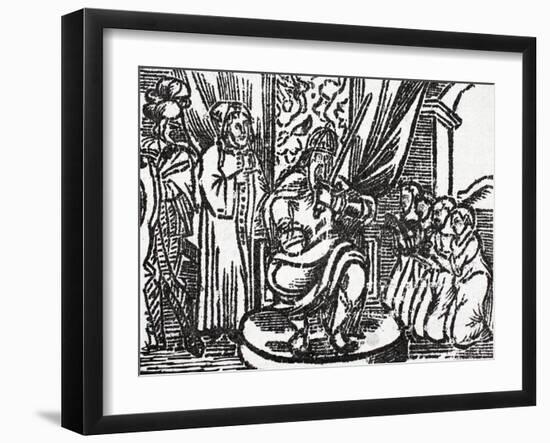 Charlemagne Dubs the Knights Reynauld, Guichard, Alard and Richardet, Sons of the Duke of Aymon-null-Framed Giclee Print