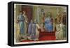 Charlemagne Founding the Palatine School at Aachen, Late 8th Century-null-Framed Stretched Canvas