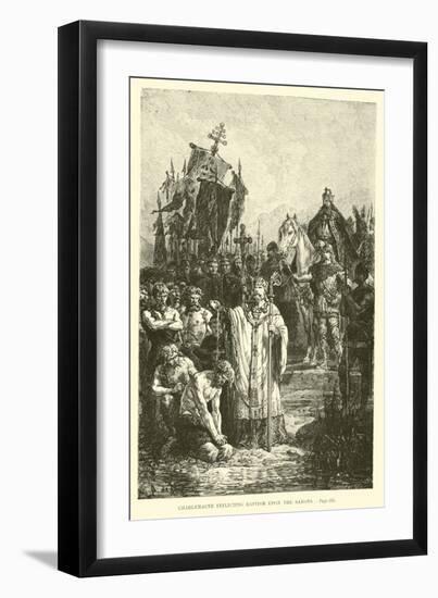 Charlemagne Inflicting Baptism Upon the Saxons-null-Framed Giclee Print