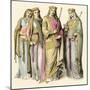 Charlemagne, King of the Franks, and His Queen, Hildegard of Swabia-null-Mounted Giclee Print