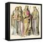 Charlemagne, King of the Franks, and His Queen, Hildegard of Swabia-null-Framed Stretched Canvas