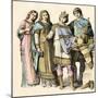 Charlemagne, King of the Franks and His Royal Court During the Middle Ages-null-Mounted Giclee Print