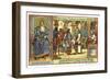 Charlemagne, King of the Franks, Visiting a School, 800-null-Framed Giclee Print