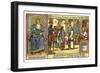 Charlemagne, King of the Franks, Visiting a School, 800-null-Framed Giclee Print