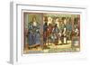 Charlemagne, King of the Franks, Visiting a School, 800-null-Framed Giclee Print