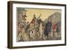 Charlemagne Makes a Pilgrimage to Mont Tombe, Now known as Mont Saint-Michel-null-Framed Premium Giclee Print