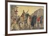 Charlemagne Makes a Pilgrimage to Mont Tombe, Now known as Mont Saint-Michel-null-Framed Art Print