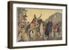 Charlemagne Makes a Pilgrimage to Mont Tombe, Now known as Mont Saint-Michel-null-Framed Art Print