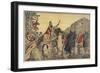Charlemagne Makes a Pilgrimage to Mont Tombe, Now known as Mont Saint-Michel-null-Framed Art Print