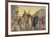 Charlemagne Makes a Pilgrimage to Mont Tombe, Now known as Mont Saint-Michel-null-Framed Premium Giclee Print