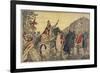 Charlemagne Makes a Pilgrimage to Mont Tombe, Now known as Mont Saint-Michel-null-Framed Premium Giclee Print