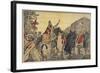 Charlemagne Makes a Pilgrimage to Mont Tombe, Now known as Mont Saint-Michel-null-Framed Art Print