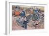 Charlemagne Mourns Orlando's Death, Miniature from the Great Chronicles of France Manuscript-null-Framed Giclee Print