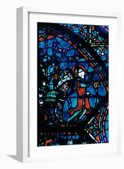 Charlemagne prays, stained glass, Chartres Cathedral, France, c1225. Artist: Unknown-Unknown-Framed Giclee Print