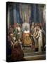 Charlemagne Receives Alcuin of York-Jean-Victor Schnetz-Stretched Canvas
