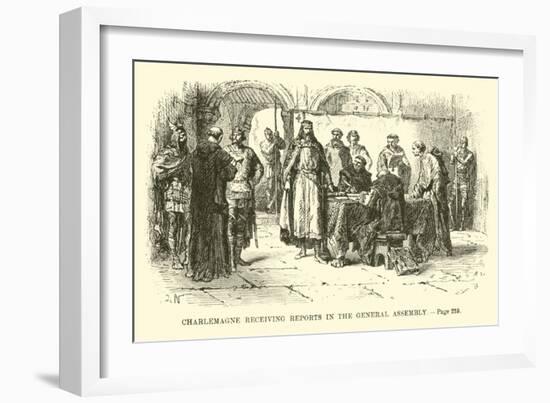 Charlemagne Receiving Reports in the General Assembly-null-Framed Giclee Print