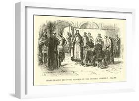 Charlemagne Receiving Reports in the General Assembly-null-Framed Giclee Print