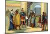 Charlemagne Visiting a School, C.1900-null-Mounted Giclee Print