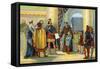 Charlemagne Visiting a School, C.1900-null-Framed Stretched Canvas