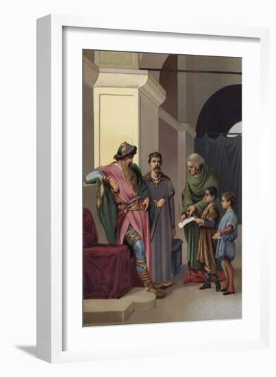 Charlemagne Visiting a School-null-Framed Giclee Print