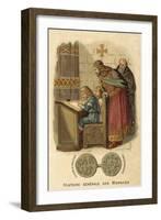 Charlemagne Watching Children Writing at School-null-Framed Giclee Print