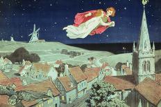 Peter and Wendy Flying from Peter Pan by J M Barrie (1860 - 1937) , Pub.1904 (Colour Litho)-Charles A Buchel-Giclee Print